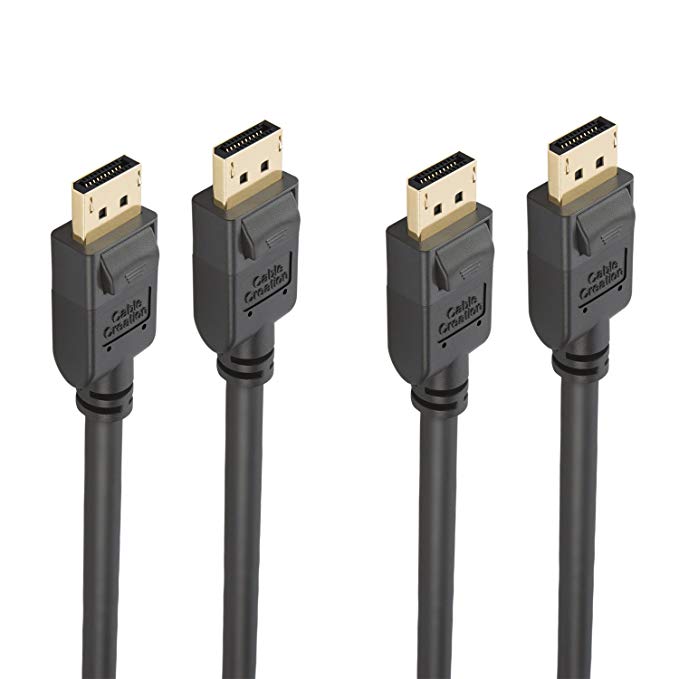 DisplayPort to DisplayPort Cable [2-Pack], CableCreation 16.5 Feet DP to DP Cable Gold Plated, Support 4K x 2K 60Hz Resolution, 5M, Black