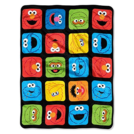 Sesame Street, "Street Grid" Micro Raschel Throw by The Northwest Company, 46" by 60"