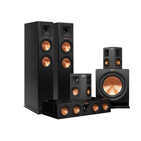 Klipsch RP-250F Home Theater System Bundle (Ebony) with Yamaha RX-A760