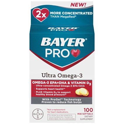 Bayer Pro Ultra Omega-3 Soft Gels, 100 Count