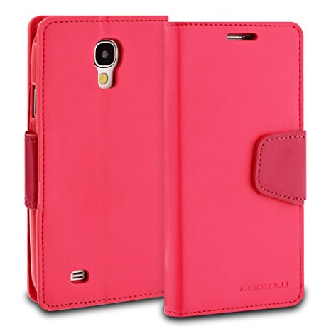 Galaxy S4 Case, ModeBlu [Classic Diary Series] [Hot Pink] Wallet Case ID Credit Card Cash Slots Premium Synthetic Leather [Stand View] for Samsung Galaxy S4