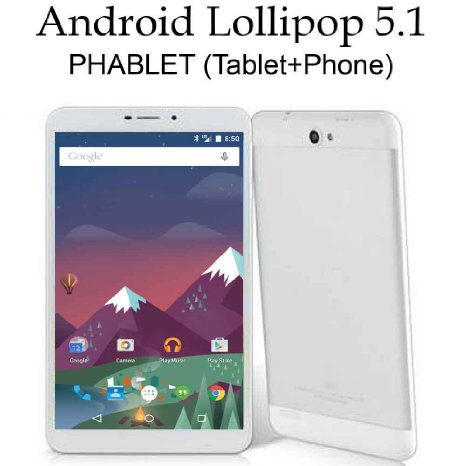 8" Android Lollipop 5.1 - Octa Core Phablet (Tablet Phone) -IPS 1280x800 Dual SIM - American Pumpkins