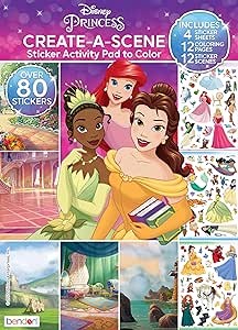 Disney Princess Create-A-Scene Over 80 Stickers Activity Pad to Color