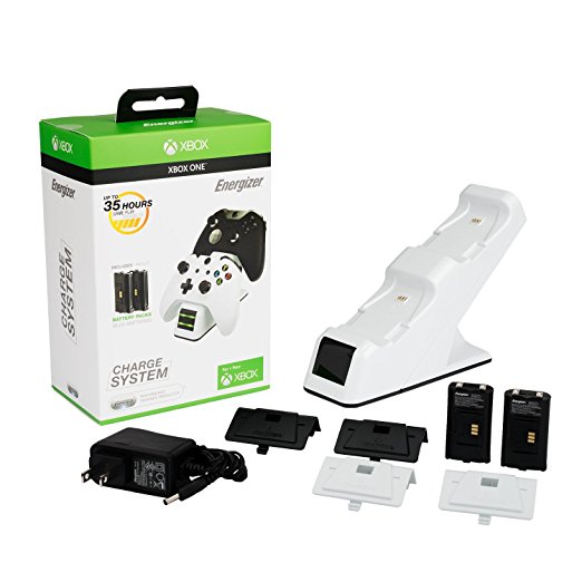 PDP Energizer 2X White Charging System for Xbox One - Standard (White) Edition