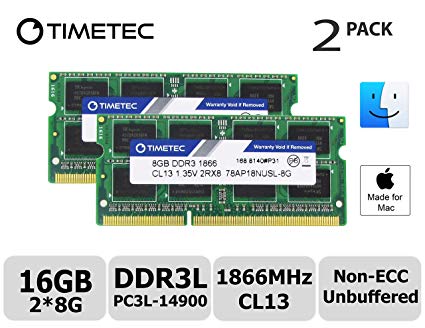 Timetec Hynix IC Apple Compatible 16GB Kit (2x8GB) DDR3L PC3L-14900 1866MHz for IMac 17,1 W/Retina 5K Display (27-inch Late 2015) A1419 (EMC 2834) MK462LL/A, MK472LL/A, MK482LL/A (16GB Kit (2x8GB))