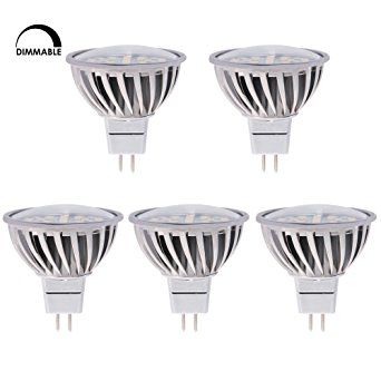 HERO-LED MR16-DIM-24T-WW Dimmable MR16 GU5.3 12V LED Halogen Replacement Bulb, 120 Degree Wide Beam Floodlight, 4.8W, 50W Equivalent, Warm White 3000K, 5-Pack