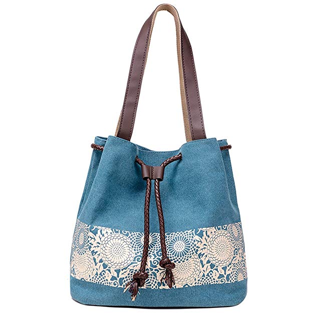 Hiigoo Printing Canvas Shoulder Bag Retro Casual Handbags Messenger Bags