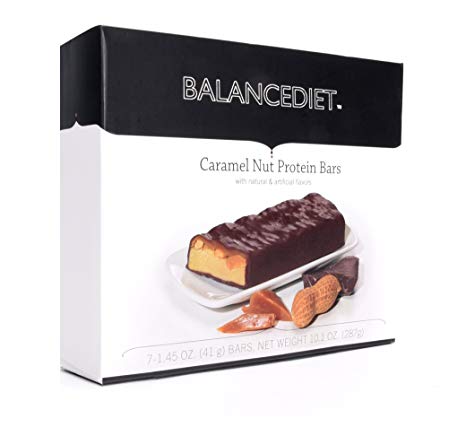 BalanceDiet™ | Protein Bar | 15g of Protein | Low Carb | 7 Bar Box (Caramel Nut)