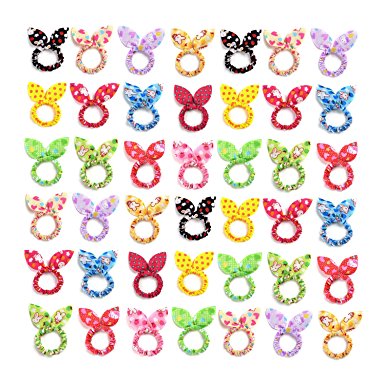 Vintga Cute Rabbit Ear Hair Tie Ponytail Holder Ropes Bands Accessories for Girls Teens