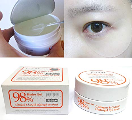 [PETITFEE] Collagen & Co Q10 Hydrogel Eye Patch 60 pcs(30 pairs) / wrinkles,moisture / Korean Cosmetics