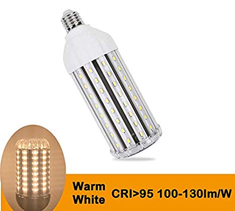 E27 LED Corn Light Bulb, CRI Ra 95,Photography Video Studio Lighting Light,30W 3000lm-3500lm Daylight 6000K / Warm White 3000K,for Garage Workshop Street Lamp Post Lighting (Warm White)