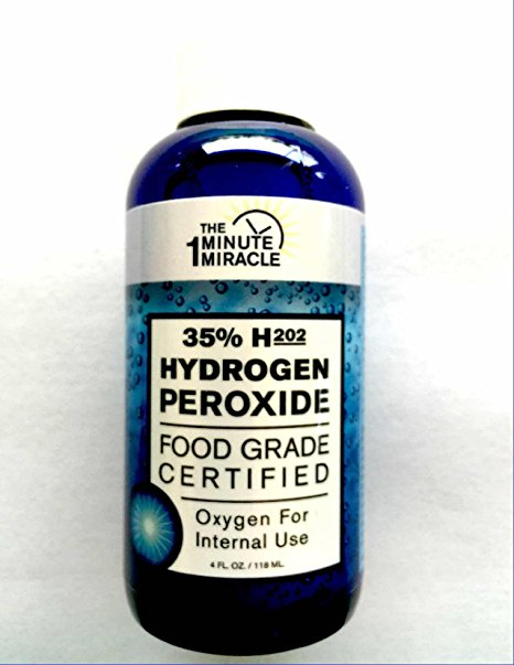 35% Hydrogen Peroxide Food Grade Certified is Recommended in The Book - By The 2014 True Power of Hydrogen Peroxide, Miracle Path To Wellness by Mary Wright, goes beyond One Minute Cure - 4 oz with Dropper