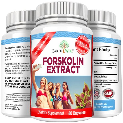 Pure Forskolin Extract High Strength 250 mg Standardized to 20 - Coleus Forskohlii Best Weight Loss Supplement for Melting Your Belly Fat Fast - Recommended Fat Burner and Metabolism Booster - All Natural Dietary Tablets - No Side Effects - 100 MoneyBack Guarantee
