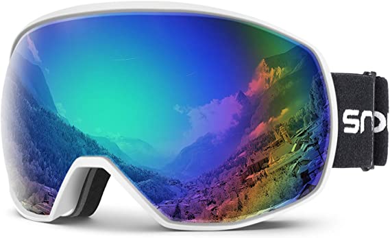 Snowledge Ski Snow Goggles for Men Women Adult,OTG Snowboard Goggles of Dual Lens with Anti Fog for UV Protection for Girls