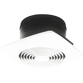 Broan 505 Vertical Discharge Utility Fan, 8-Inch 180 CFM 6.5 Sones, White Plastic Grille
