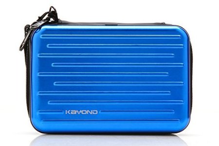 KAYOND Anti-shock Silver Aluminium Carry Travel Protective Storage Case Bag for 2.5" Inch Portable External Hard Drive HDD USB 2.0/3.0 (blue)