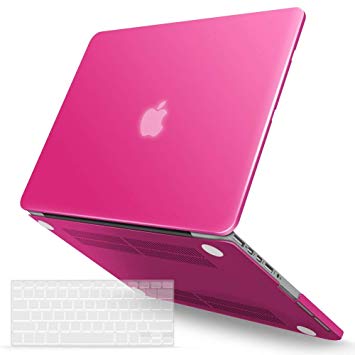 IBENZER MacBook Pro 13 Inch Case 2012-2015, Soft Touch Hard Case Shell Cover with Keyboard Cover for Apple MacBook Pro 13 with Retina Display A1425 1502, Hot Pink, MMP13R-JPK 1