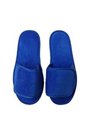 Terry Velcro Open Toe Slippers Cloth Spa Hotel Unisex Slippers for Women and Men