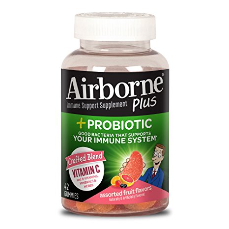 Airborne Plus Probiotic Assorted Fruit Gummies, 42 Count