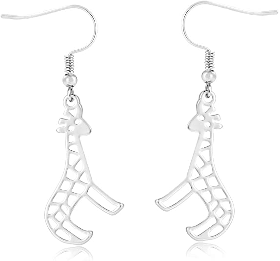 Giraffe Resting Under the Tree Drop Earring - Christmas Gift Jewelry