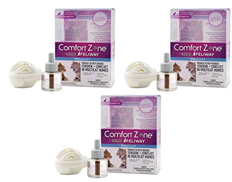 (3 Pack) Comfort Zone Feliway Multicat Diffuser and Refills