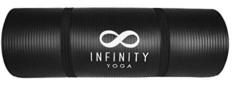 Yoga Mat - Extra Thick 15mm, Non-Slip With Shoulder Carry Strap For Easy Transport available in Black / Blue / Purple.