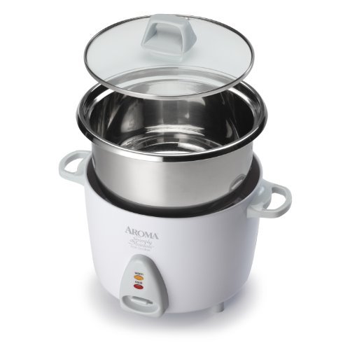 Aroma ARC-753SG 3-Cup Uncooked, 6-Cup Cooked, Simply Stainless Rice Cooker