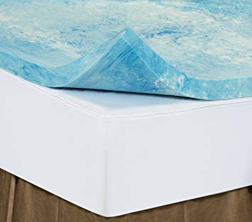 Twin 1.5 Inch iSoCore Gel Infused Swirl 6.0 Memory Foam Mattress Topper with Expandable Cover and Two Contour Pillows included
