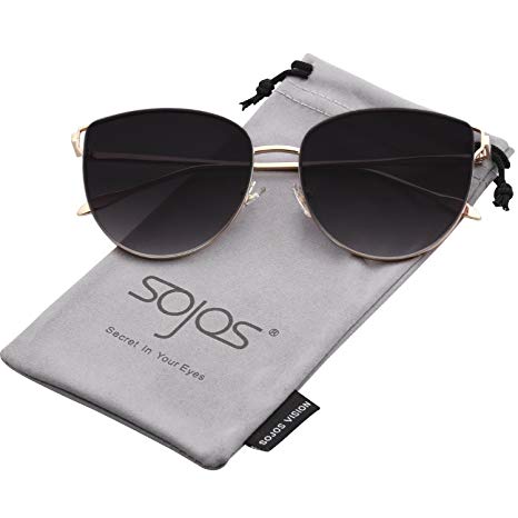 SOJOS Mirrored Flat Lens Fashion Sunglasses for Women SJ1085