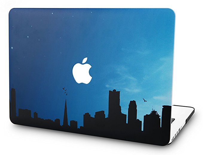 KEC MacBook Air 13 Inch Case Plastic Hard Shell Cover A1369/A1466 (Night City)