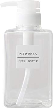 Muji PET Rectangular Pump Bottle - 400ml - Clear
