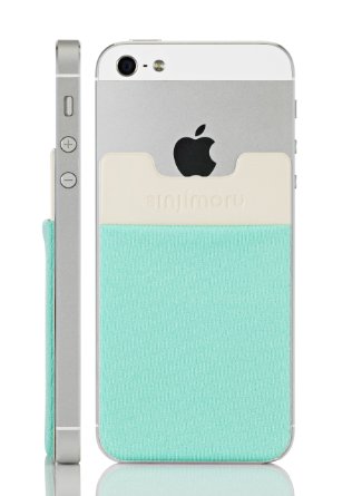 Sinjimoru Sinji Pouch B3 Adhesive accessory pocket for all iPhone, Samsung & Android smart phones (Mint)