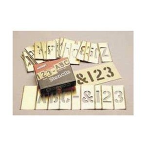 CH Hanson 10068 1" Brass Interlocking Stencils Letters & Numbers, 45 Piece Set