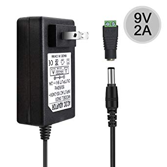 inShareplus 9V Low Voltage Power Supply, Transformer, Power Adapter, DC 9V 2A, 18 Watt Max, AC 100-240V to DC 9V, with 5.5/2.1 DC Female Barrel Connector