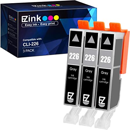 E-Z Ink (TM) Compatible Ink Cartridge Replacement for Canon CLI-226 CLI226 CLI 226 to use with Pixma MG6120 MG6220 MG8120 MG8220 MG8120B (Gray, 3 Pack)