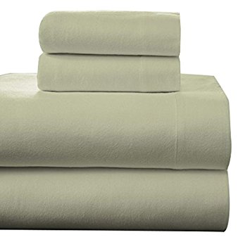 Pointehaven 200 GSM Flannel Sheet Set, California King, Solid, Silver Grey