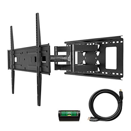 Seneca AV SA51 Full Motion TV Mount – Extend, Tilt, and Swivel Function – For 37” to 80” Displays – Easy Installation – Black