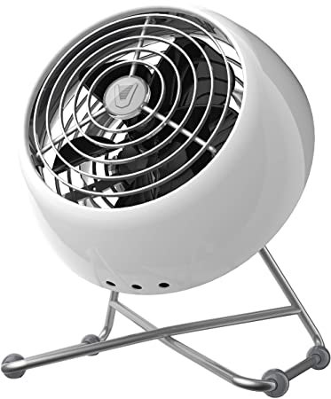 Vornado VFAN Mini Modern Personal Vintage Air Circulator Fan, Ice White