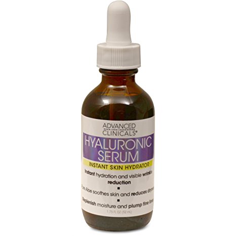 Advanced Clinicals Hyaluronic Acid Face Serum. Anti-aging Face Serum- Instant Skin Hydrator, Plump Fine Lines, Wrinkle Reduction. 1.7 Fl Oz.