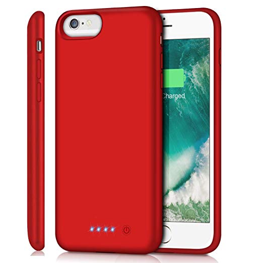 Battery Case for iPhone 6s Plus/ 6 Plus/ 7 Plus/ 8 Plus 8500mAh, Rechargeable Charging Case for iPhone 6Plus Battery Pack Apple 6s Plus Portable Power Bank 7Plus 8Plus, Red