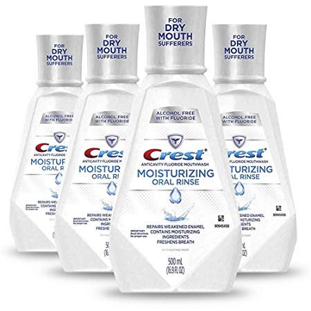 Crest Moisturizing Alcohol Free Oral Rinse, 500ml, 4 Pack