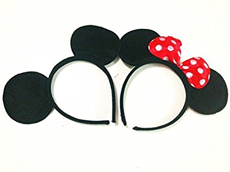 Mouse ears headband Children birthday party supplies Mom Baby Hairs Accessories Girl Headwear party decoration baby shower Halloween Set of 2