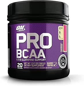 Optimum Nutrition Pro BCAA Powder with Glutamine, Raspberry Lemonade, Keto Friendly Branched Chain Amino Acids, 20 Servings (Packaging May Vary)