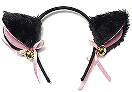 Bluelans® Cat Fox Faux Fur Ear Headband with Bell Bow for Anime Headpiece Party Costume Comic Accessory