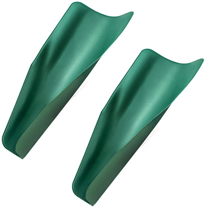 QWORK Flexible Draining Oil Funnel, Reusable Foldable Oil Free Guide Tool Draining Funnel for Trucks, Motorcycles, Automobiles, 14.57x6.7Inch, 2 Pack(Green)