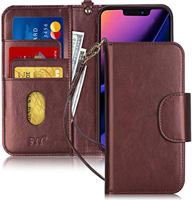 FYY Case for iPhone 11 Pro 5.8", [Kickstand Feature] Luxury PU Leather Wallet Case Flip Folio Cover with [Card Slots] and [Note Pockets] for Apple iPhone 11 Pro 5.8 inch Brown