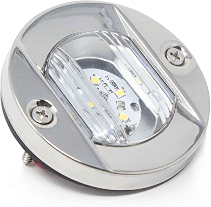 Five Oceans LED Round Stern White Transom Light Flush Mount, 3 inches FO-3906