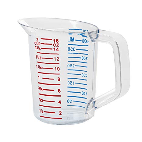 Rubbermaid Commercial Bouncer Measuring Cup, 1 Pint, Clear, FG321500CLR