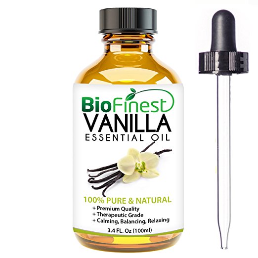 BioFinest Vanilla Oil - 100% Pure Vanilla Essential Oil -Balance Hormone, Calm Stress and Insomnia - Premium Quality - Therapeutic Grade - Best For Aromatherapy - FREE E-Book and Dropper (100ml)