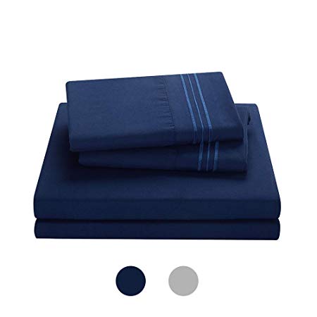 MiaoMao Home 3-Piece Removable Duvet Cover 48''x72''for Weighted Blanket | Machine Washable |16 Ties for Secure Fastening | Extra Soft | Breathable & Cooling - Wrinkle Free(Navy Blue, 48''x72'')